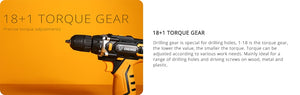 DEKO 12V/16V/20V Cordless Drill