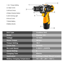 Load image into Gallery viewer, DEKO 12V/16V/20V Cordless Drill
